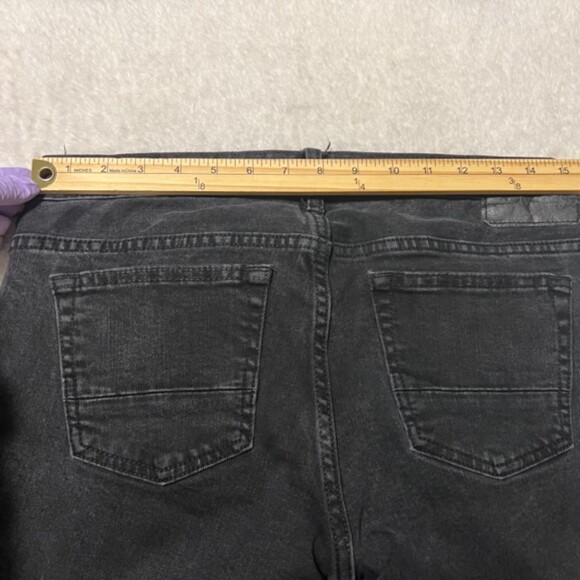 Pacsun Mens Black Stacked Skinny Denim Distressed Mid Rise Jeans Sz 30x30 - Picture 11 of 12